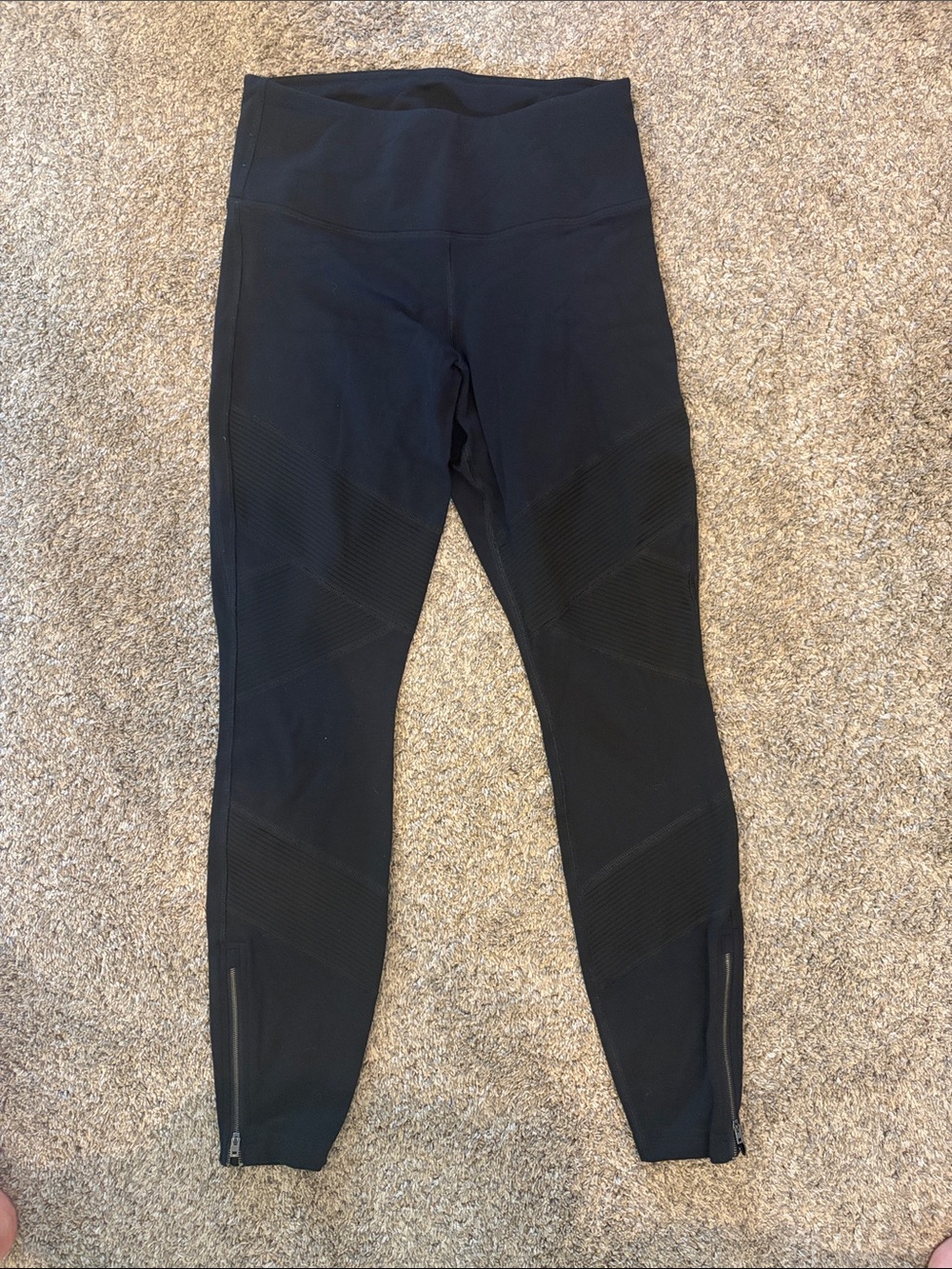 Athleta Black High-Rise Moto Leggings